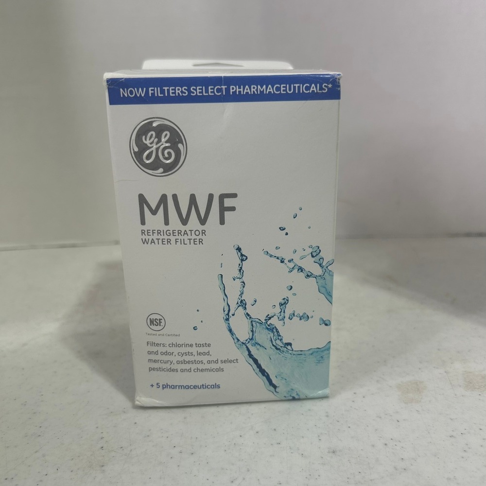 GE MWF Refrigerator Water Filter SmartWater Genuine Replacement Cartridge White